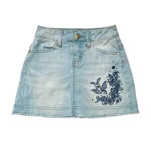 Justice Embroidered Jean Skort Size 6